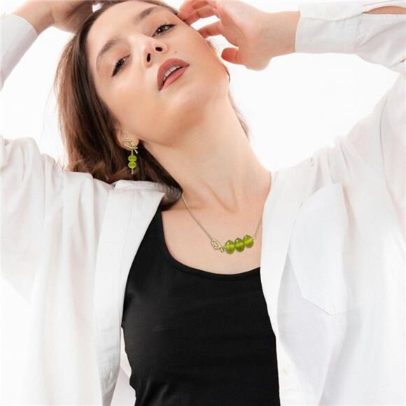 Anthro Unique Martini Olive Necklace Cocktail Jewelry - Picture 6 of 7